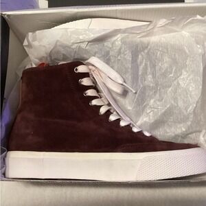 NWT Rag & Bone RB High Top Sneakers In Merlot Size: 39 ( US 9‎ ) Nice 1